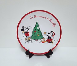 NEW RARE Pottery Barn Kids Disney Mickey &amp; Minnie Mouse Christmas Tree Plate - £12.57 GBP