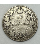 1918 Canada Half Dollar Silver Coin (Free Worldwide Shipping) - $19.34