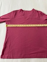 St Johns Bay Women's Red Cotton Embroidered V-Neck Long Sleeve Blouse Top Size L image 12