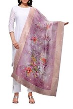 Jacquard Dupatta Silk Zari ethnic Indian Chunni Women/Girl Wedding Pink Buds - £26.32 GBP