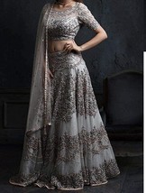 Women&#39;s Silk Semi-stitched Lehenga Dupatta Choli bridal wedding 1770 - $46.37