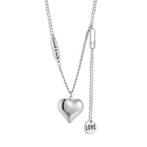 Design High-Grade Love Titanium Steel Necklace Women&#39;s Simple Letter Pendant - £11.36 GBP