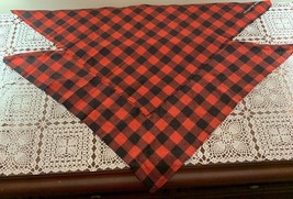 Set of Two Buffalo Plaid Red Black Dog Bandanas MEDIUM LARGE Tie On Bran... - $10.99