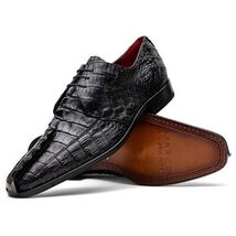 Cancun Genuine Hornback Caiman Crocodile Dress Derby's Shoes Black image 2