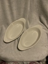 2 Vintage PDQ White Au Gratin Dish 4535 U.S.A. - £20.39 GBP