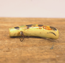 Vtg Helin FG Flatfish Frog Crackle Pattern Fishing Lure 0.1oz - $13.37