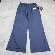 Dickies Pants Womens M Navy Petite Medical Uniform Bootcut Scrub Pull On Bottoms - £12.55 GBP