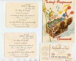 Cunard Line RMS Mauretania Programme &amp; Cocktail Invitations 1963 - $27.72