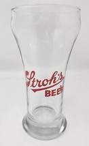 Vintage 1960&#39;s Rare Stroh&#39;s Beer 8 oz Pilsner Barware Glass Red Logo U205 - £18.33 GBP