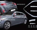 Rain Guards Full Kit for Hyundai Veloster 2012-2018 (18PCs) Chrome Finish Tape-O - $140.97