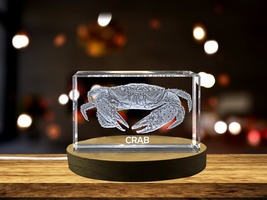 LED Base included | Exquisite 3D Engraved Crystal of a Majestic Crab - Perfect - £31.96 GBP+