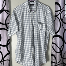 Nautica, short sleeve plaid button down shirt, size large - $11.76