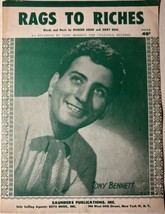 Rags To Riches By Alder and Ross featuring Tony Bennett - 1953 Sheet Music - £7.41 GBP