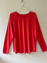 SO Kohls Sz XL Red Lounge Soft Stretch blouse Top Shirt Long Sleeves Cre... - $16.81