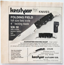 1977 Kershaw Cutlery Folding Field Knife Advertisement Hunting Chum Kniv... - $19.99