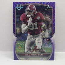 2022 Bowman Chrome University Football Will Anderson #52 Purple Mini Dia... - £11.86 GBP