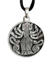 Hecate Necklace Pendant Hekate Goddess of Magic Witchcraft Symbol Cord Pewter - £9.27 GBP