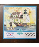 Buffalo 1000 Pc Puzzle Charles Wysocki - Rockland Breakwater Light w/ Po... - £14.15 GBP