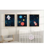 Space Nursery Wall Art Set, Boy Nursery Decor, Space Prints Kids Room | ... - $9.00