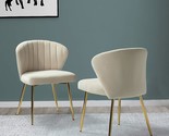 Velvet Dining Chairs Set Of 2, Modern Upholstered Side Chair, Beauty Roo... - £162.65 GBP