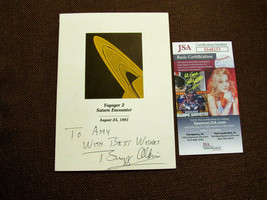 Buzz Aldrin Apollo 11 Signed Auto Vtg Nasa Voyager 2 Saturn Encounter Invite Jsa - £311.09 GBP