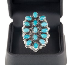 Clyde Davis Turquoise Serti Argent Sterling Bague Sz 6 - $204.67