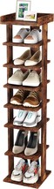 Homefort 7-Tier Wood Shoe Rack, Entryway Shoe Tower,Vertical Shoe, Rustic Brown - $68.97