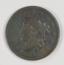 1833 1C Large Cent in Fine Condition, Brown Color, Nice Detail for Grade - £54.37 GBP