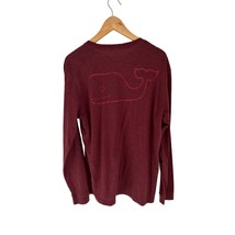 Vineyard Vines Long Sleeve Cotton Crewneck Tee Burgundy Size Med - $19.79