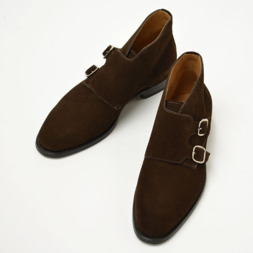 NEW Handmade Dark Brown Boot, Men's Double Monk Strap Boots, Ankle high Suede Bo