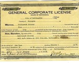 1940 Minnesota General Corporate License to Sell Soft Drinks Hennepin Co... - £19.44 GBP