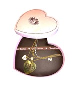 NEW Vintage Y2K Juicy Couture 3 Strand Heart Charm Necklace Valentines Day - $74.95