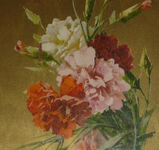 BARGAIN BIN U/S C. Klein Pink, Red &amp; White Carnations Antique Birthday Postcard  - £5.14 GBP