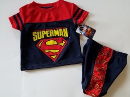 DC Comic Superman Boy Infant Toddler 2 Piece Short Outfit Size 12M 18M 24M  NWT  - £11.98 GBP