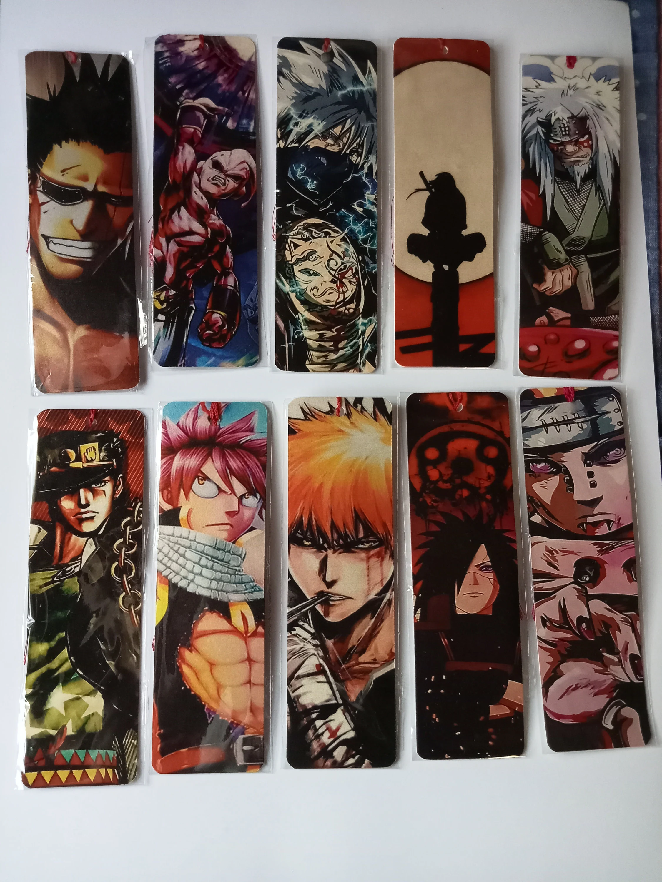 10pc Anime Manga Bookmarks Gift Single Sided Glittery Texture card with ... - $28.00