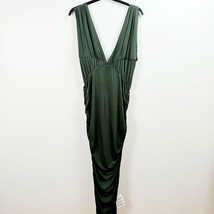 Asos Design - NEW - Tall Deep Plunge Seamed Ruched Midi Dress - Khaki - UK 16 - £17.81 GBP