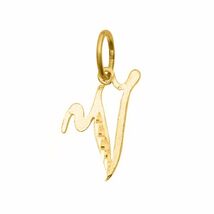 Genuine 14K Yellow Gold 0.78" Fancy Cursive Script Letter Initial 'V' Pe... - $80.00