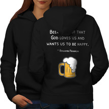 Beer Good God Love Sweatshirt Hoody Festive Women Hoodie Back - £17.57 GBP