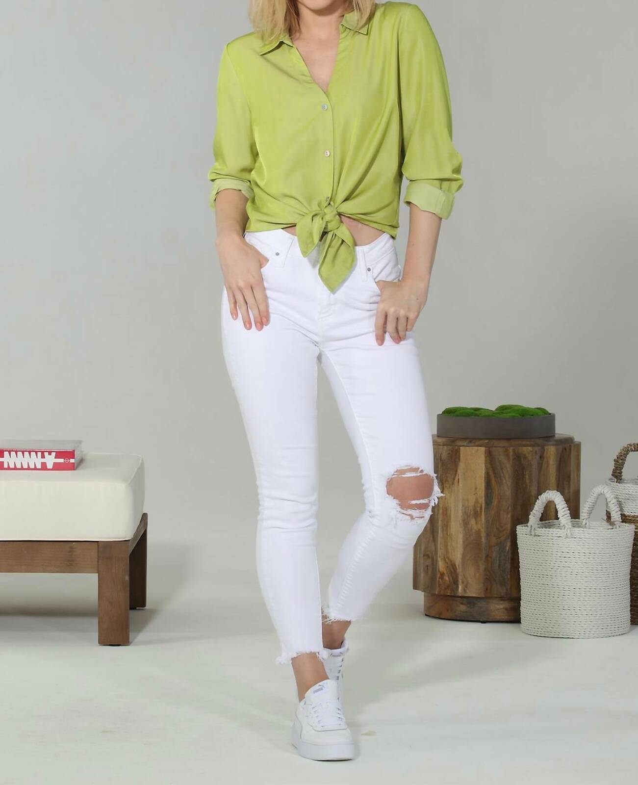 Paparazzi Tencel Button Front Shirt Size S - $41.58