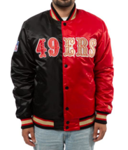 Men&#39;s Red and Black San Francisco 49ers Bomber Jacket - £94.38 GBP