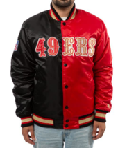 Men&#39;s Red and Black San Francisco 49ers Bomber Jacket - £94.81 GBP