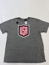 USA Hockey World Cup ADIDAS Shirt T-Shirt Men&#39;s XL Gray 2016 100% Cotton. NWT - £15.43 GBP