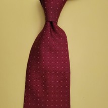 Nautica Men Dress Silk Tie Red with print 4&quot; wide 58&quot; long - £8.02 GBP