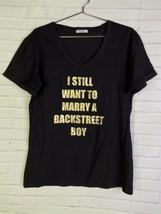 I Still Want To Marry A Backstreet Boy Boys BSB Custom Black T-Shirt Juniors L - $32.00