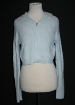 Aeropostale Women&#39;s Cropped Super Soft Hoodie Full Zip Blue Sweater Hood... - £14.14 GBP