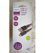 Philips 6ft. USB-C To USB-C Charge Cable Black - New - £7.70 GBP