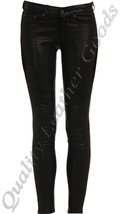 FEMALE LADIES BLACK SOFT LEATHER SKINNY PANTS LEGGINGS JEANS PARTY WEAR ... - £65.25 GBP