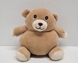 Best Made Toys Tan Brown Teddy Bear Sewn Eyes Round Squishy Plush Rattle 6&quot; - $40.49