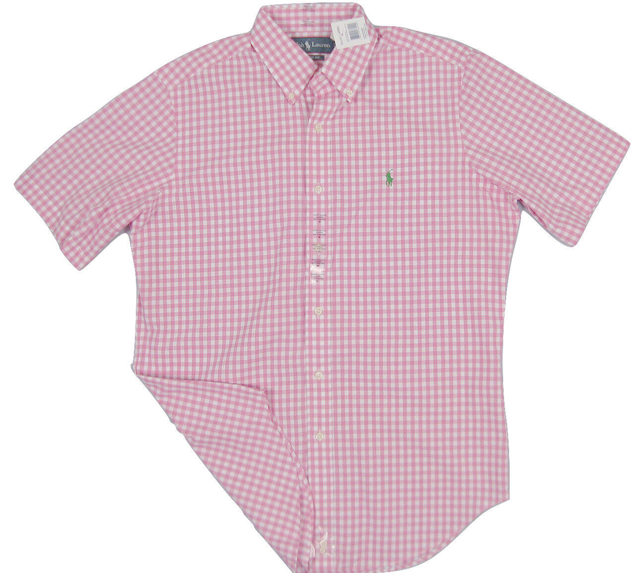 NEW Polo Ralph Lauren Gingham Shirt!  Short Sleeved   Pink &amp; White  *Run... - $44.99