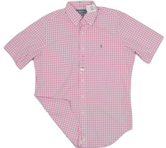 NEW Polo Ralph Lauren Gingham Shirt!  Short Sleeved   Pink &amp; White  *Run Large* - £35.97 GBP